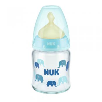 Biberon Nuk First Choice Sticla 120 ml Control Temperatura Tetina Latex M 0-6 luni Bleu