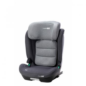 Scaun auto pentru copii, rider, 100 - 150 cm/ 3 - 12 ani, tehnologie isofix, cu spatar reglabil, cu tetiera reglabila in 10 pozitii, conform cu standardul european de securitate ece r129, freeon, grey