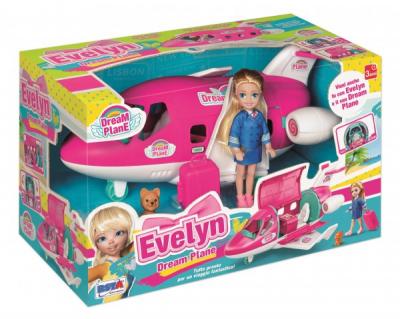 Set de joaca Avion privat cu papusa Evelyn inclusa si animal companie RS Toys