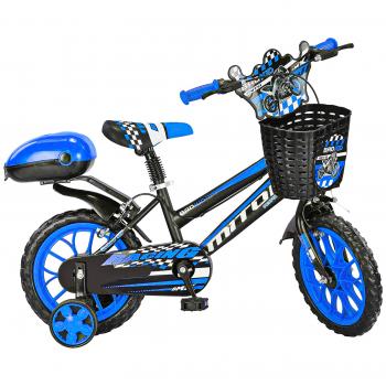 Bicicleta copii mito badkid, roti 15  , negru albastru, 4-6 ani