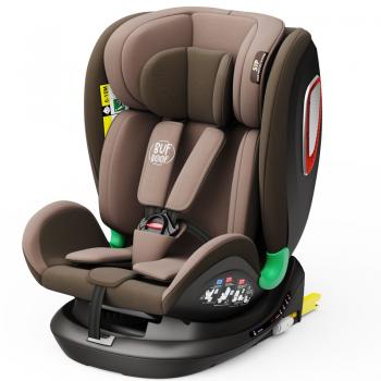 Scaun auto Platinum Deluxe i-Size Buf Boof cu isofix rotativ 360 grade Top Tether SIPS 40-150 cm 0-36 kg Coffee