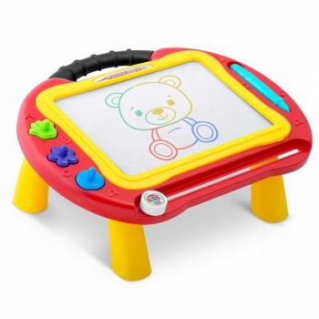 Masuta cu tabla magnetica pentru desenat cu accesorii incluse ricokids 772200 - rosu