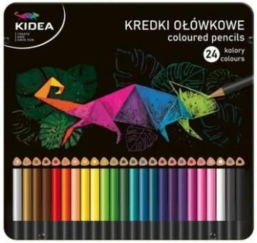 Set 24 creioane triunghiulare frumoase pentru copii, kidea, multicolore