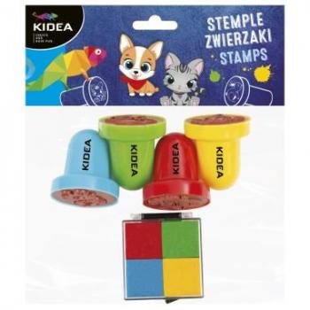 Set 4 stampile mari, cu animalute, tampon de cerneala inclus, kidea szdptka