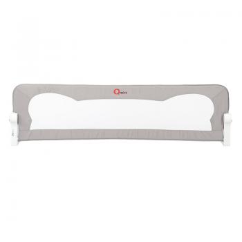 Protectie laterala pat, qmini, rhea, 150 x 42 cm, inaltimea 42 cm, instalare usoara, cu inclinare la 180 grade, grey