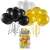 Bunch o balloons - set baloane de petrecere si rezerve, negru, auriu, alb, 24 baloane