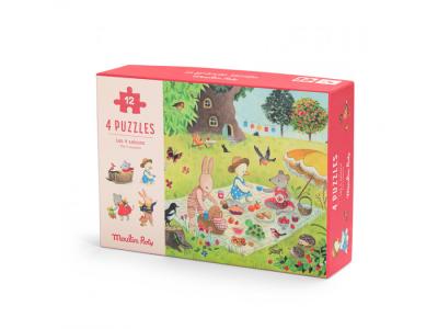 4 puzzle-uri anotimpuri, moulin roty