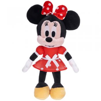 Jucarie din plus minnie mouse cu rochie rosie, 34 cm