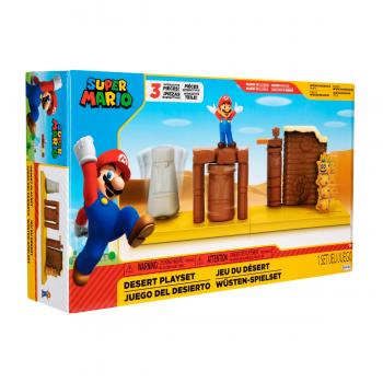 Nintendo mario - set de joaca desert cu figurina, 6 cm