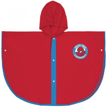 Pelerina de ploaie tip poncho, spiderman, rosu, 5 - 6 ani