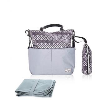 Geanta accesorii bebelusi laura, compartimentata, grey