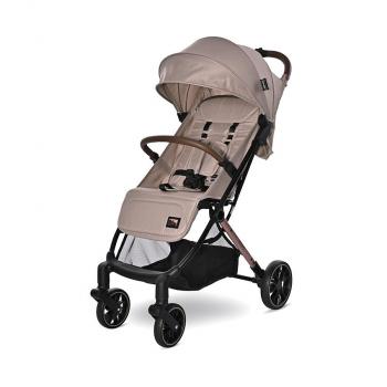 Carucior pentru nou-nascut, ribera, tip troler, dimensiuni compatibile avion, beige warm