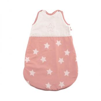 Sac de dormit de vara (0-6 luni), stars pale blush