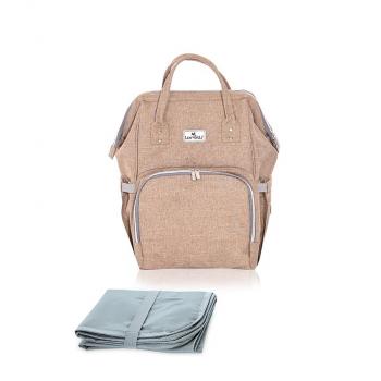 Rucsac accesorii bebelusi tina, multiple compartimente, beige