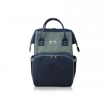 Rucsac accesorii bebelusi tina, multiple compartimente, blue & grey