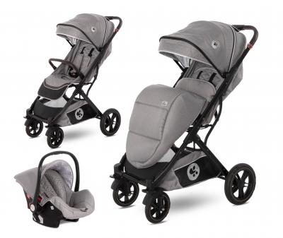 Carucior set, storm, pana la 22 kg, cos auto inclus, cadru aluminiu, opaline grey