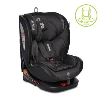 Scaun auto ares, isofix, i-size, rotativ 360 grade, 40-150 cm, 0 luni-12 ani, black jasper