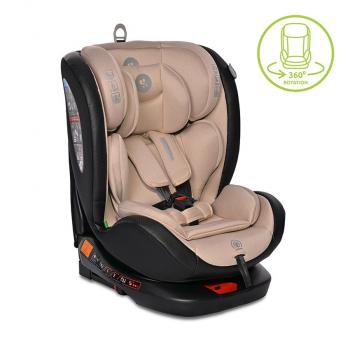 Scaun auto ares, isofix, i-size, rotativ 360 grade, 40-150 cm, 0 luni-12 ani, beige