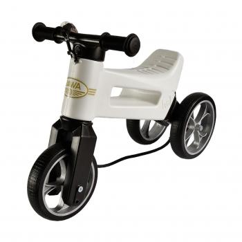 Bicicleta fara pedale cu cosulet pentru ghidon funny wheels rider supersport 2 in 1 jawa white exclusiv