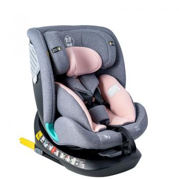 Scaun Auto Saphir DELUXE BUF BOOF iSIZE Pink cu Isofix pozitie somn 165 grade rotativ 360 grade 40-150 cm