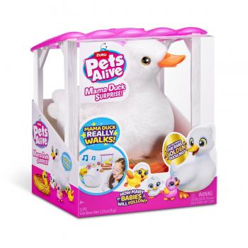 Pets alive - jucarie de plus interactiva, mama rata si bobocii sai