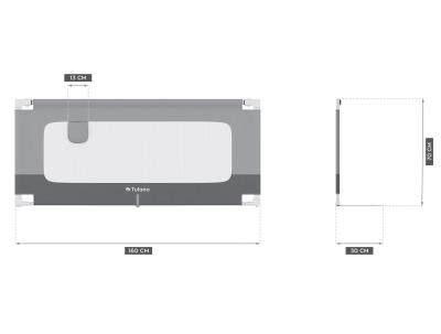 Bariera protectie pat copii culisanta, cu inaltime reglabila Cover 160 cm, gri