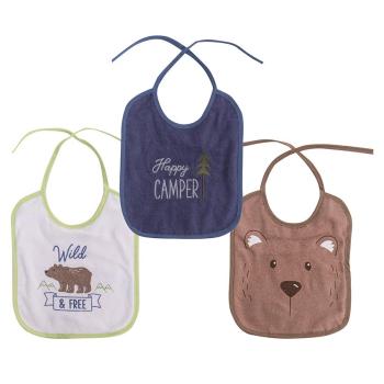 Set 3 bavete, bumbac si peva, 23x20 cm, inchidere cu snur, blue