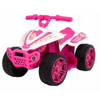 Atv electric little monster tr1805, roti si scaun din plastic, 70x38.5x42 cm, putere 25w - roz