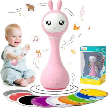 Alilo smarty bunny - iepuras interactiv pentru bebelusi, roz, ro/en