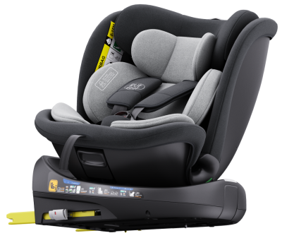 Scaun Auto B-Joy DELUXE BUF BOOF iSIZE Grey cu Isofix pozitie somn 165 grade rotativ 360 grade 40-150 cm