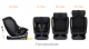 Scaun Auto B-Joy DELUXE BUF BOOF iSIZE Black cu Isofix pozitie somn 165 grade rotativ 360 grade 40-150 cm