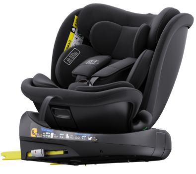 Scaun Auto B-Joy DELUXE BUF BOOF iSIZE Black cu Isofix pozitie somn 165 grade rotativ 360 grade 40-150 cm