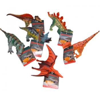 Set 6 figurine dinozauri din cauciuc, diverse modele, 13 - 17 cm