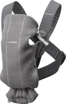 Babybjorn - marsupiu anatomic mini, cu pozitii multiple de purtare, dark grey, 3d jersey