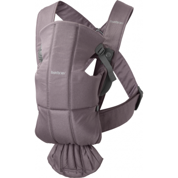 Babybjorn - marsupiu anatomic mini, cu multiple pozitii de purtare, dark purple, bumbac