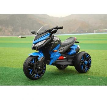 Motocicleta electrica pentru copii 2-8 ani cu doua motoare, albastru