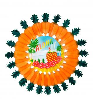 Decor hawaii floare hartie