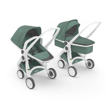 Carucior 2 in 1, greentom, 100% ecologic, white sage