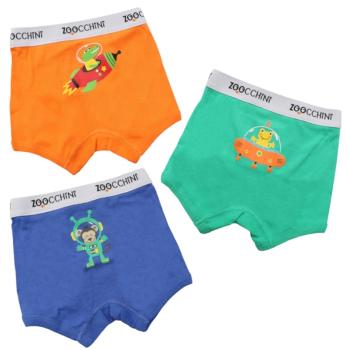 Boxeri din bumbac organic, pentru baieti, zoocchini space force, 5-6 ani - set 3 buc