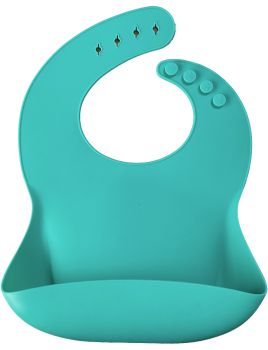 Baveta basic bib minikoioi, 100% premium silicone  – aqua green