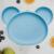 Farfurie din silicon cu ventuza, appekids, panda - aqua blue