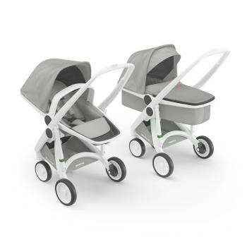 Carucior 2 in 1, greentom, 100% ecologic, white grey