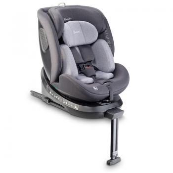 BabyGo - Scaun auto rotativ cu isofix, MOVE360 Grey, 40-150 cm, certificat R129