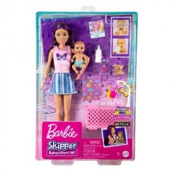 Papusa barbie mamica satena cu bebelus