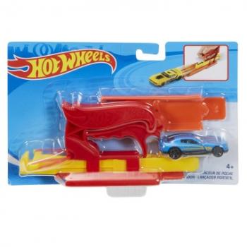 Hot wheels set lansator portabil rosu si masinuta