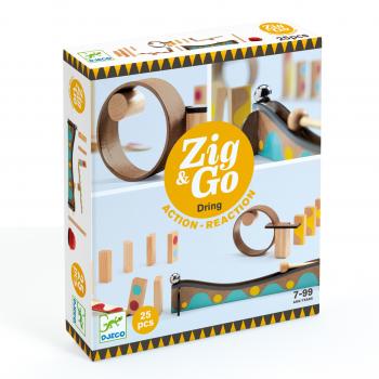 Set de constructie trasee zig & go dring 25 piese, djeco