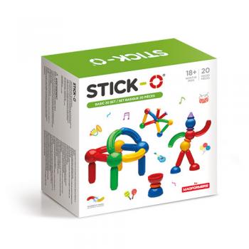 Joc cu magneti stick-o, set de baza cu 20 piese