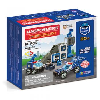 Set magnetic magformers, uimitorul set de politie