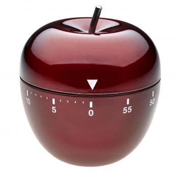 Timer analog pentru bucatarie apple, forma mar, otel inoxidabil, rosu, tfa 38.1030.05