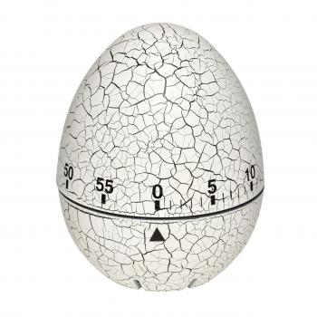 Timer analog pentru bucatarie egg, forma ou, plastic, alb, tfa 38.1033.02